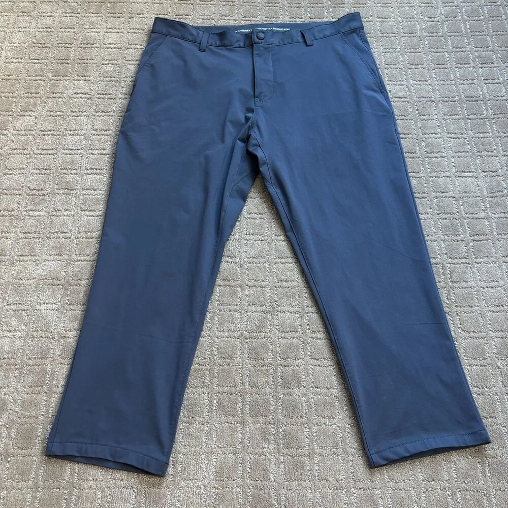 Rhone Commuter Slim Pant Men 36 Blue Straight Leg Golf Outdoor City Office Chino
